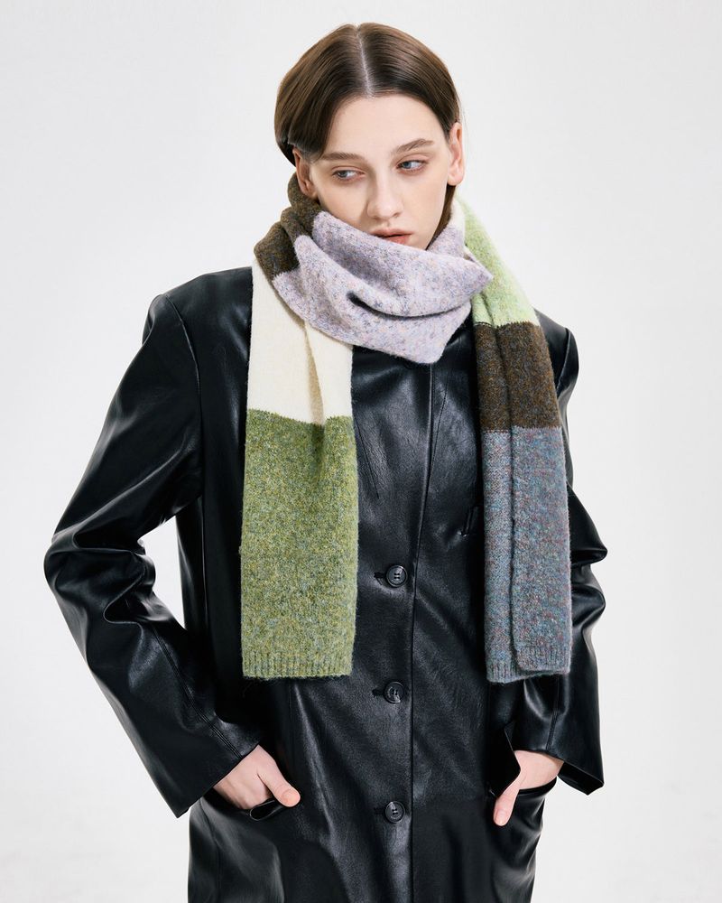  Colour Block Muffler _ GREEN