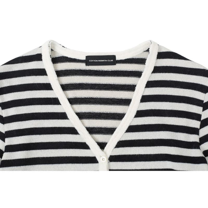 Vintage Striped Cardigan (Black)