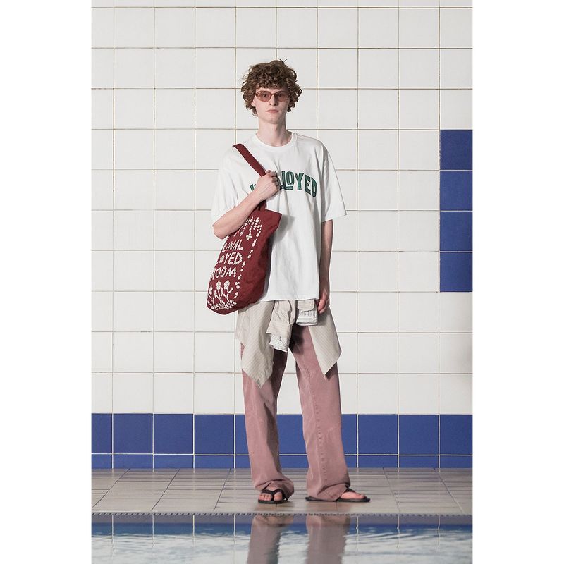 BUTTON LOGO ECO BAG / BURGUNDY