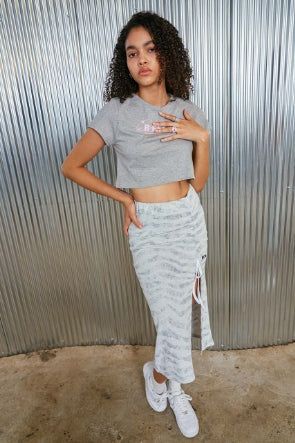 zebra terry skirt_gray