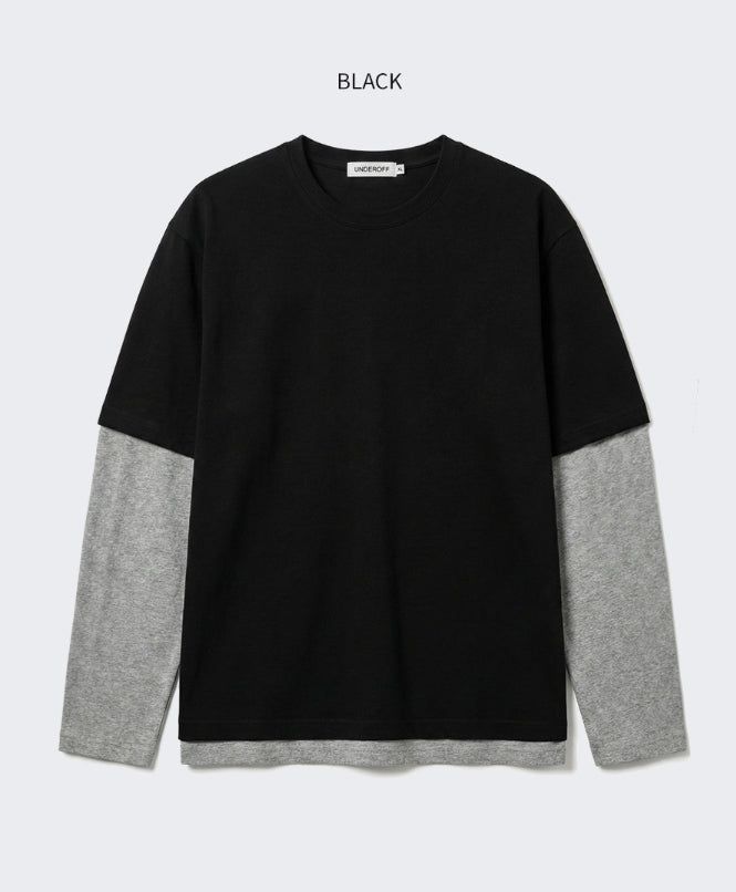 Crop Layered Long Sleeve Black