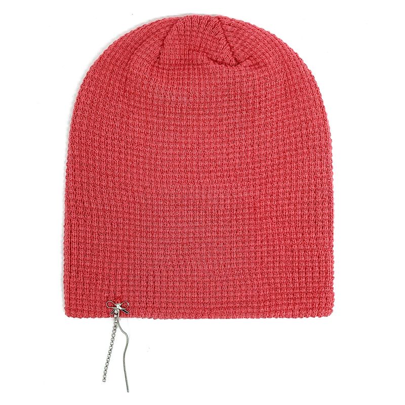 Ribbon Chain Beanie [Pink]