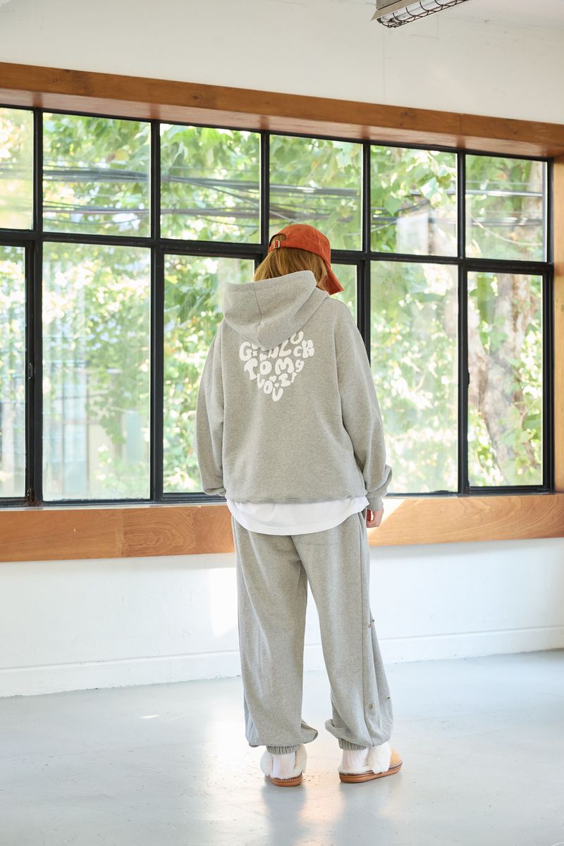 GOODLUCK HEART HOODIE / MELANGE
