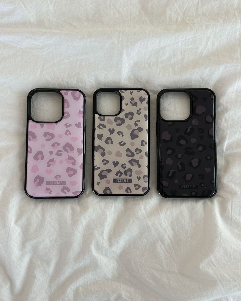 [MADE] Heart leopard epoxy bumper case(black)