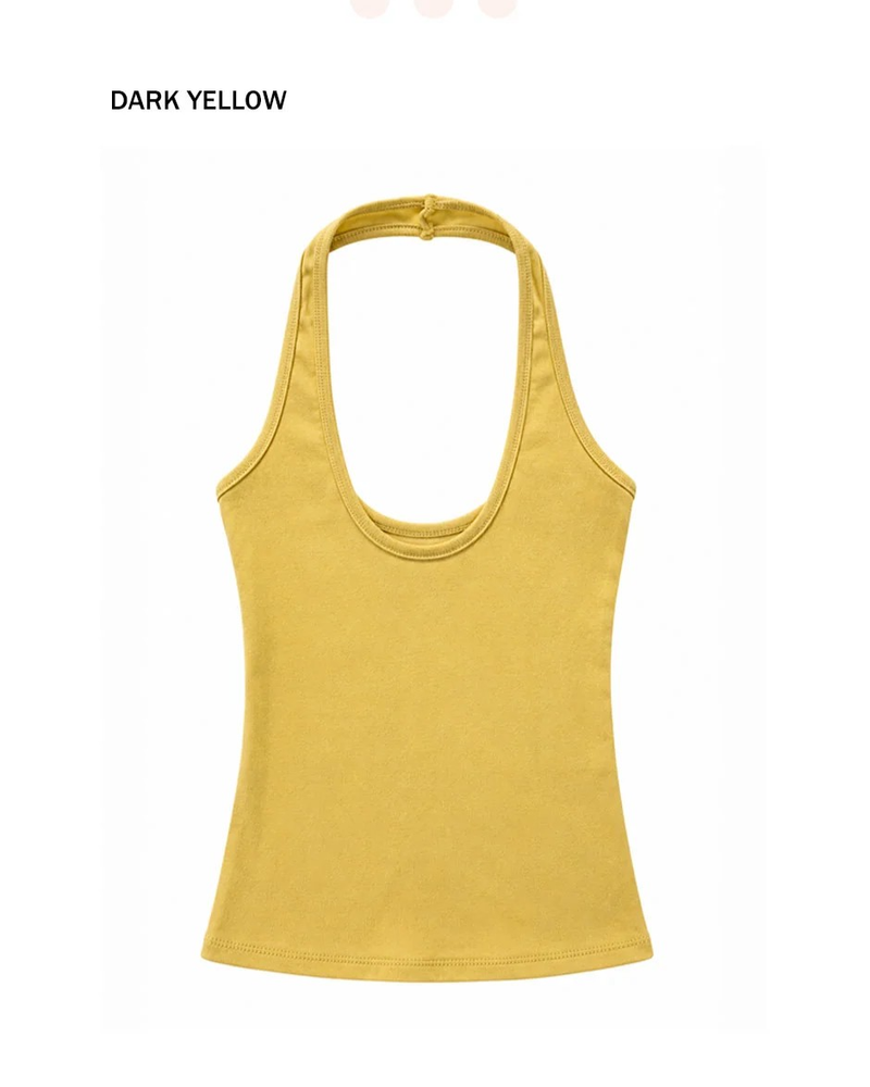 DEEP HALTER TOP (4COLORS!)