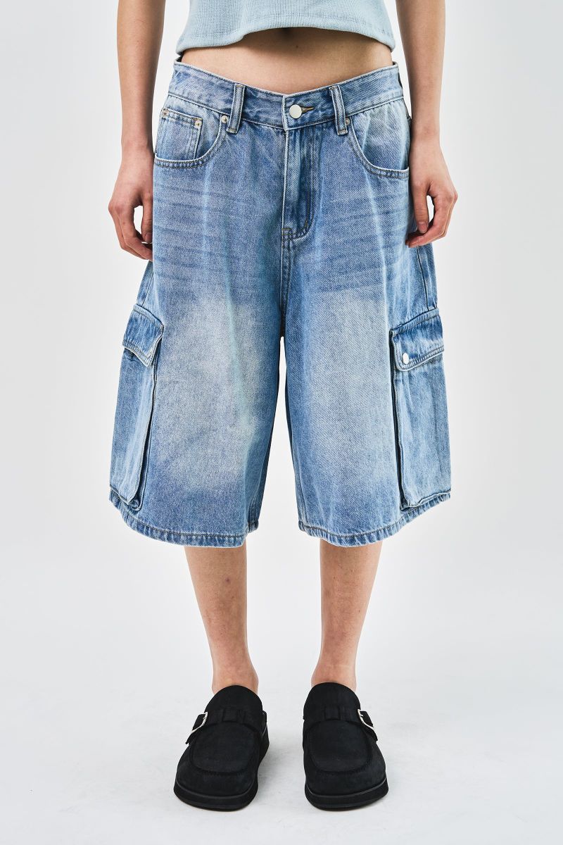 Baek Denim Cargo Bermuda (2color)