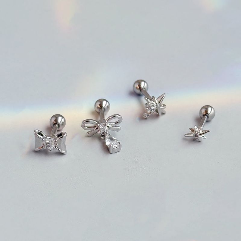 [SET] Cubic Ribbon Drop Piercing
