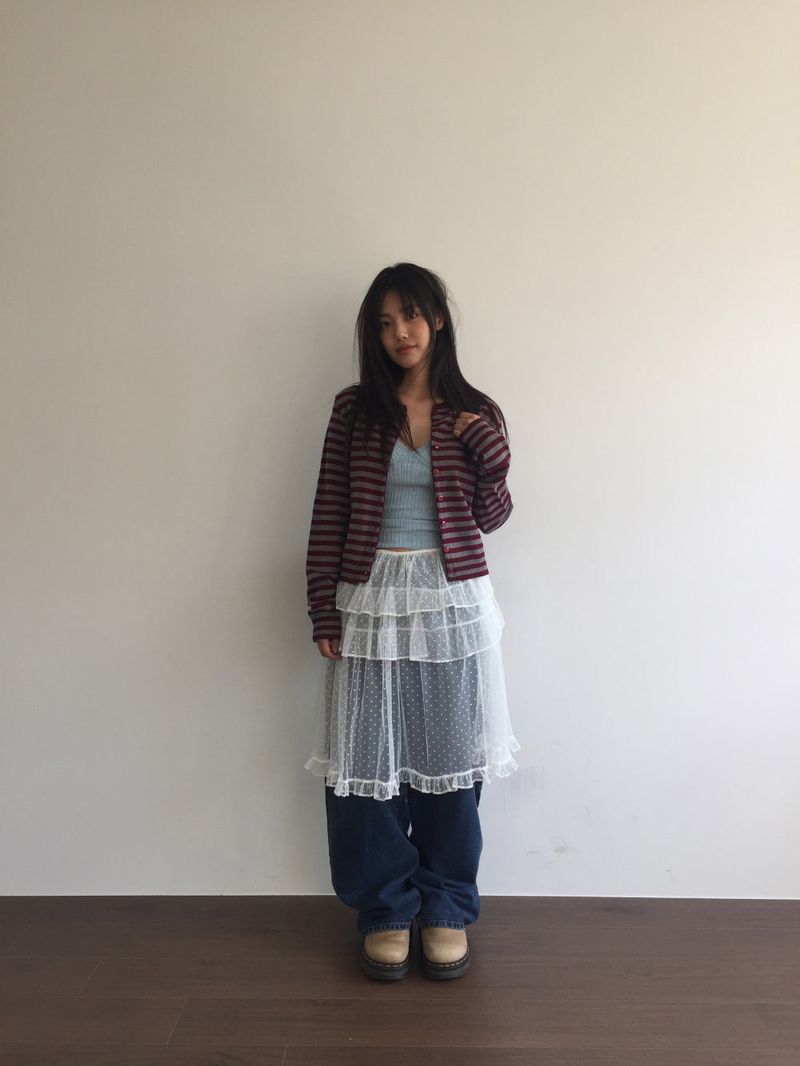 Glass Dot Layer Skirt (3color)
