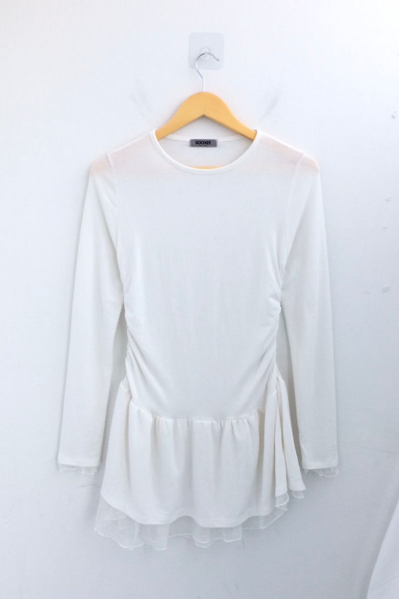 chiffon ruffle line dress