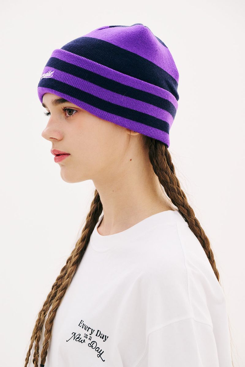 LOGO STRIPE BEANIE