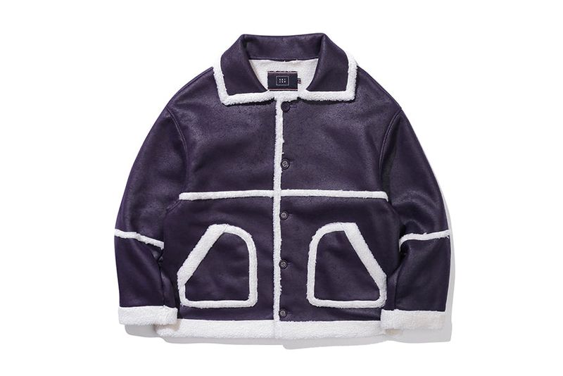 MINIMAL MOUTON JACKET_PURPLE