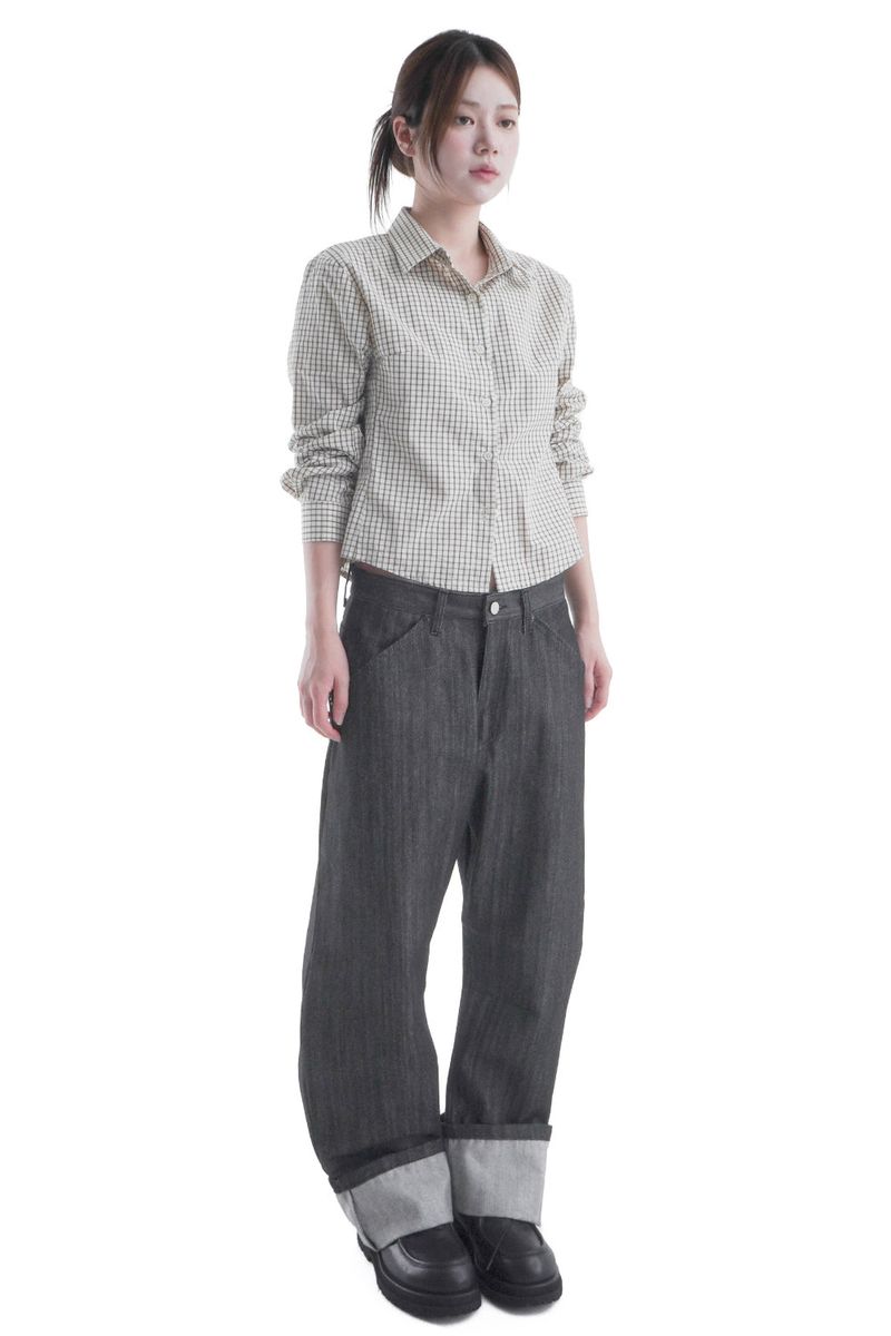  MINI CHECK CROP SHIRT