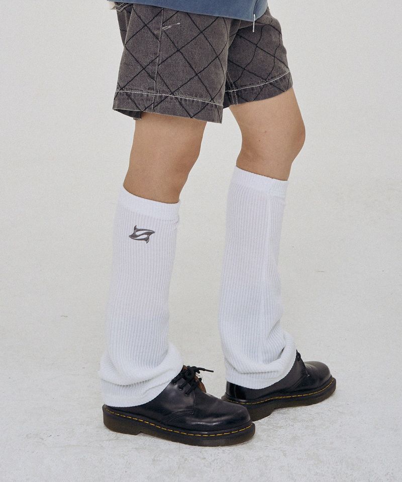 SIGNATURE LOGO LEG WARMERS WHITE