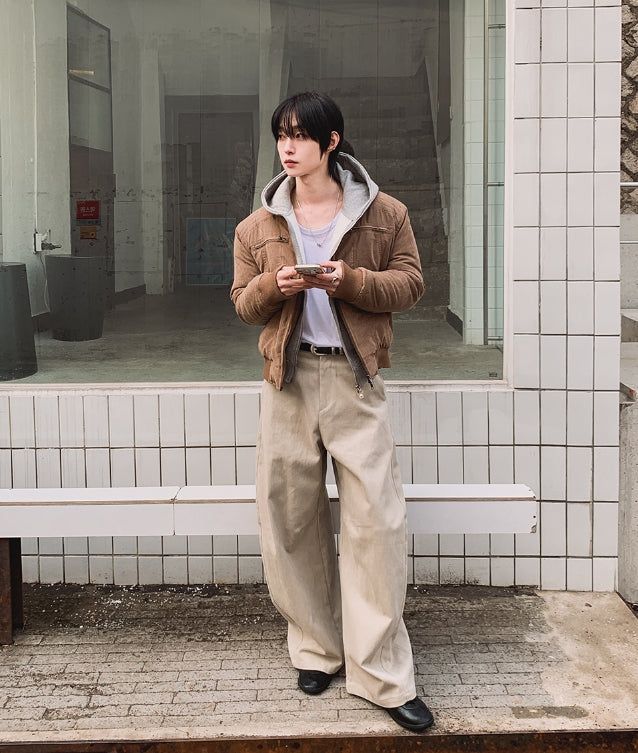 Arc Curved Wide Cotton Pants