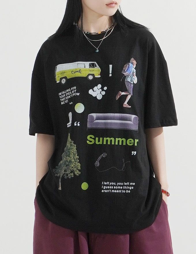 Green Summer Overfit T-Shirt