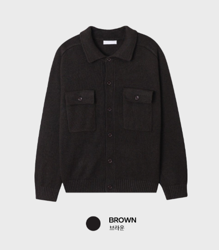 Flap Pocket Collar Knit Cardigan