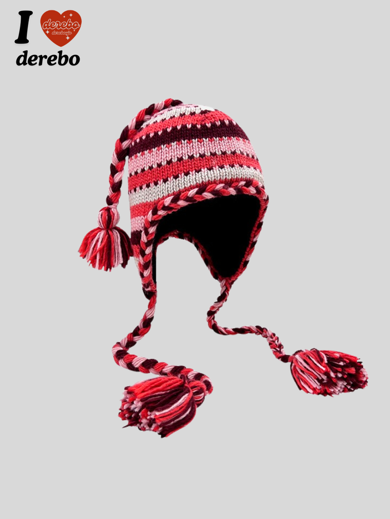 handmade stripe knit hat