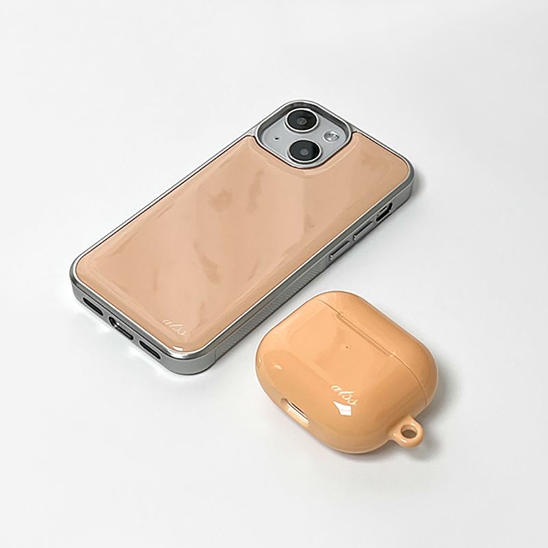 pastel orange glossy airpods case