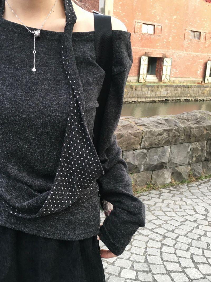 Kobe Dot Halter Neck Layered Tee (3c)