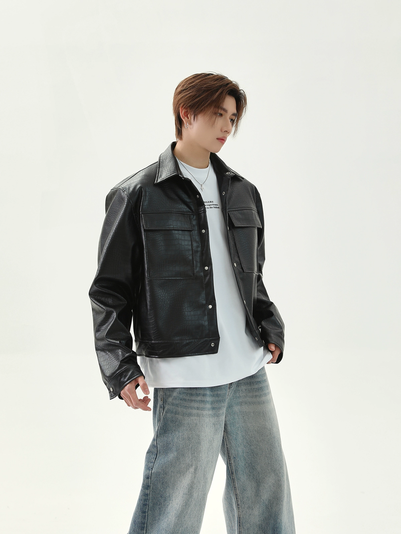 TURNTIDE（ ターンタイド）の「Oversized Snake Print PU Leather Jacket（Jackets/Outerwear）」