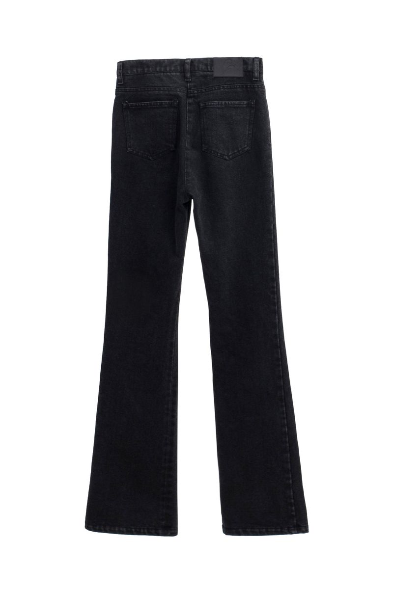 WASHED RIVET DENIM PANTS