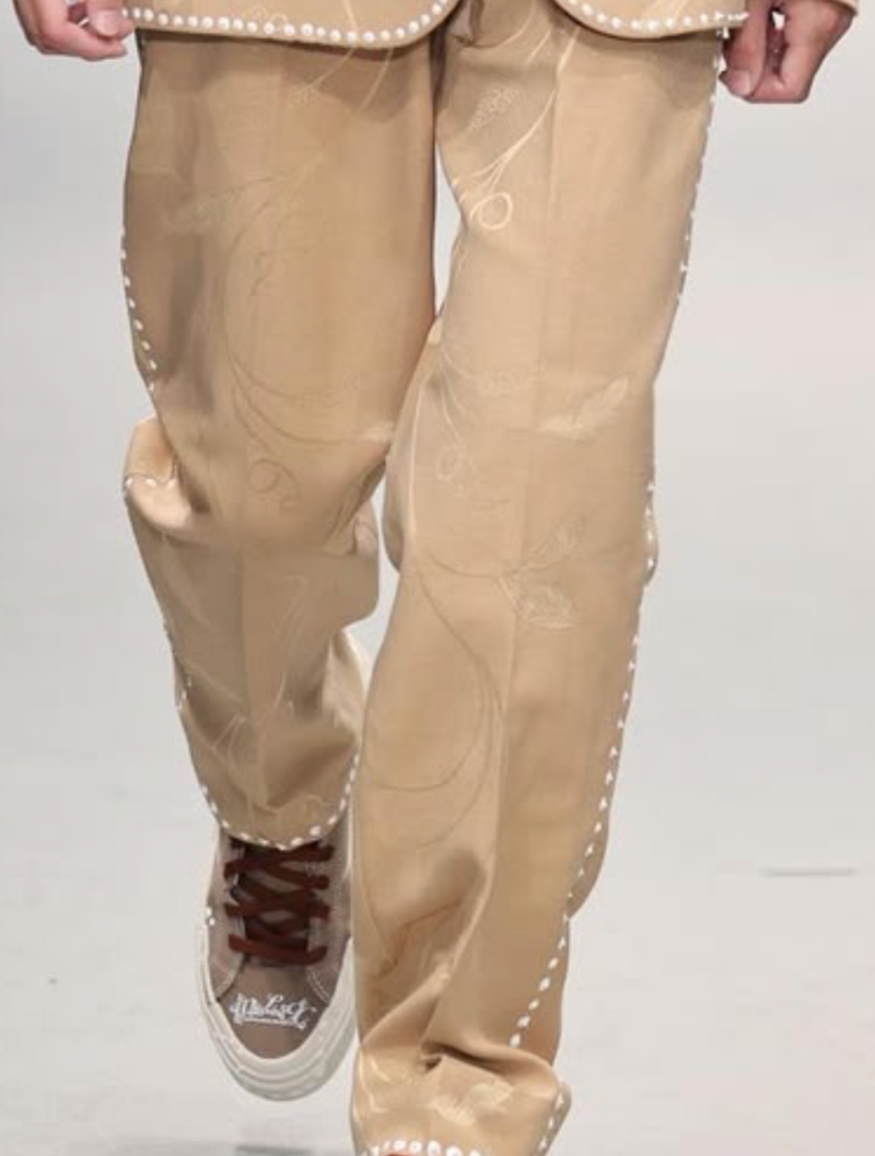 Khaki Jacquard  Trousers