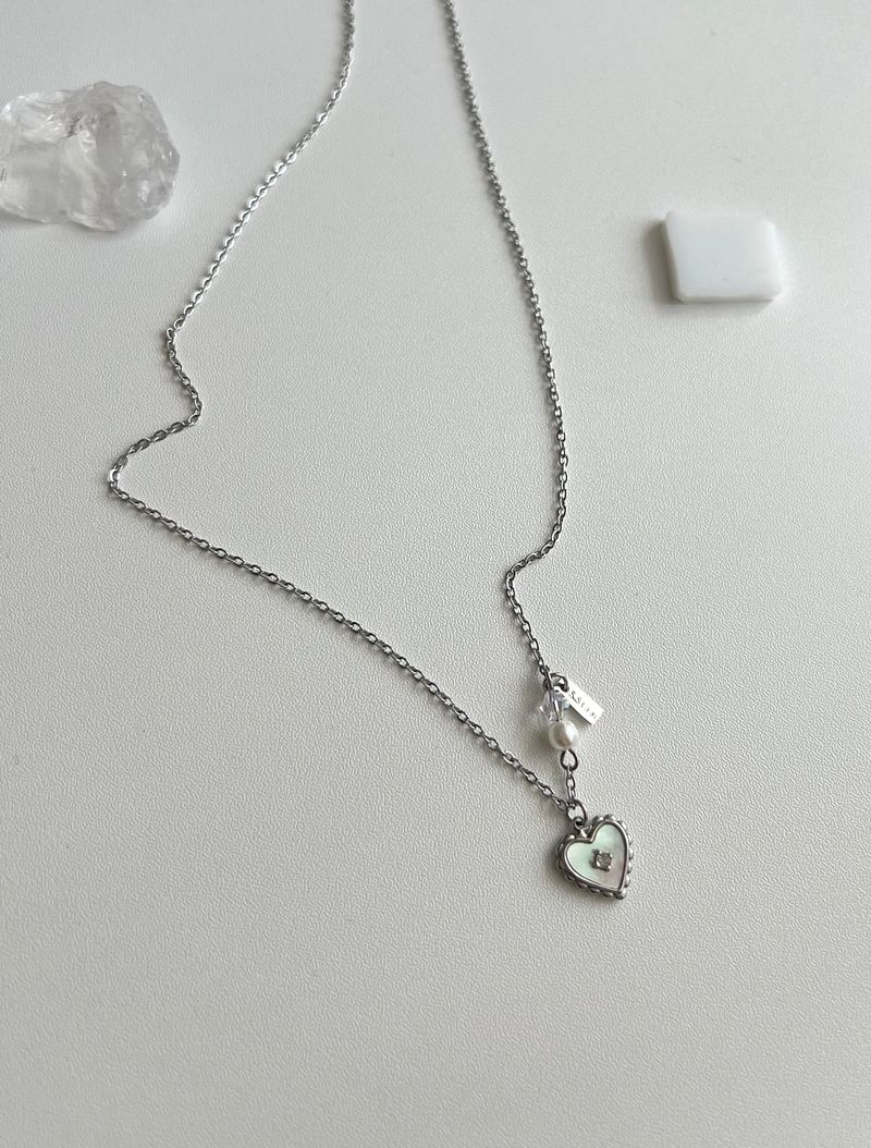 jorr innocent mother-of-pearl hearts and beads cubic star wedding look layered necklace