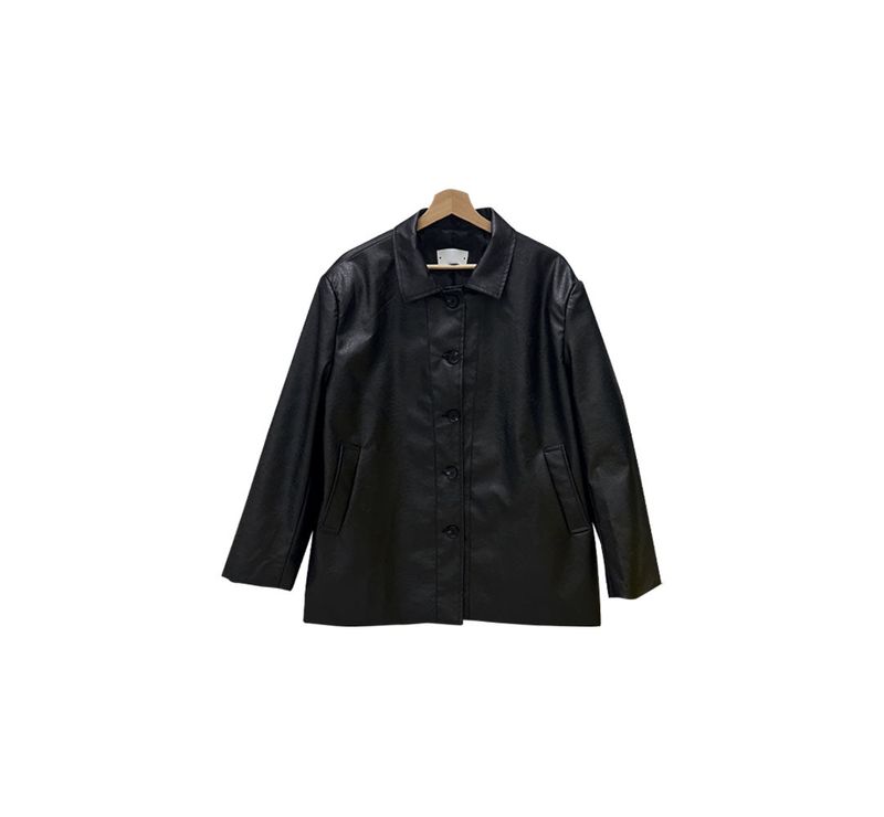 Leather Collar Jacket