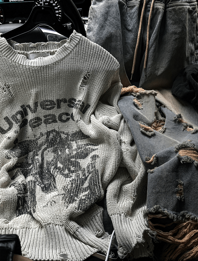 vintage washing butter denim pants