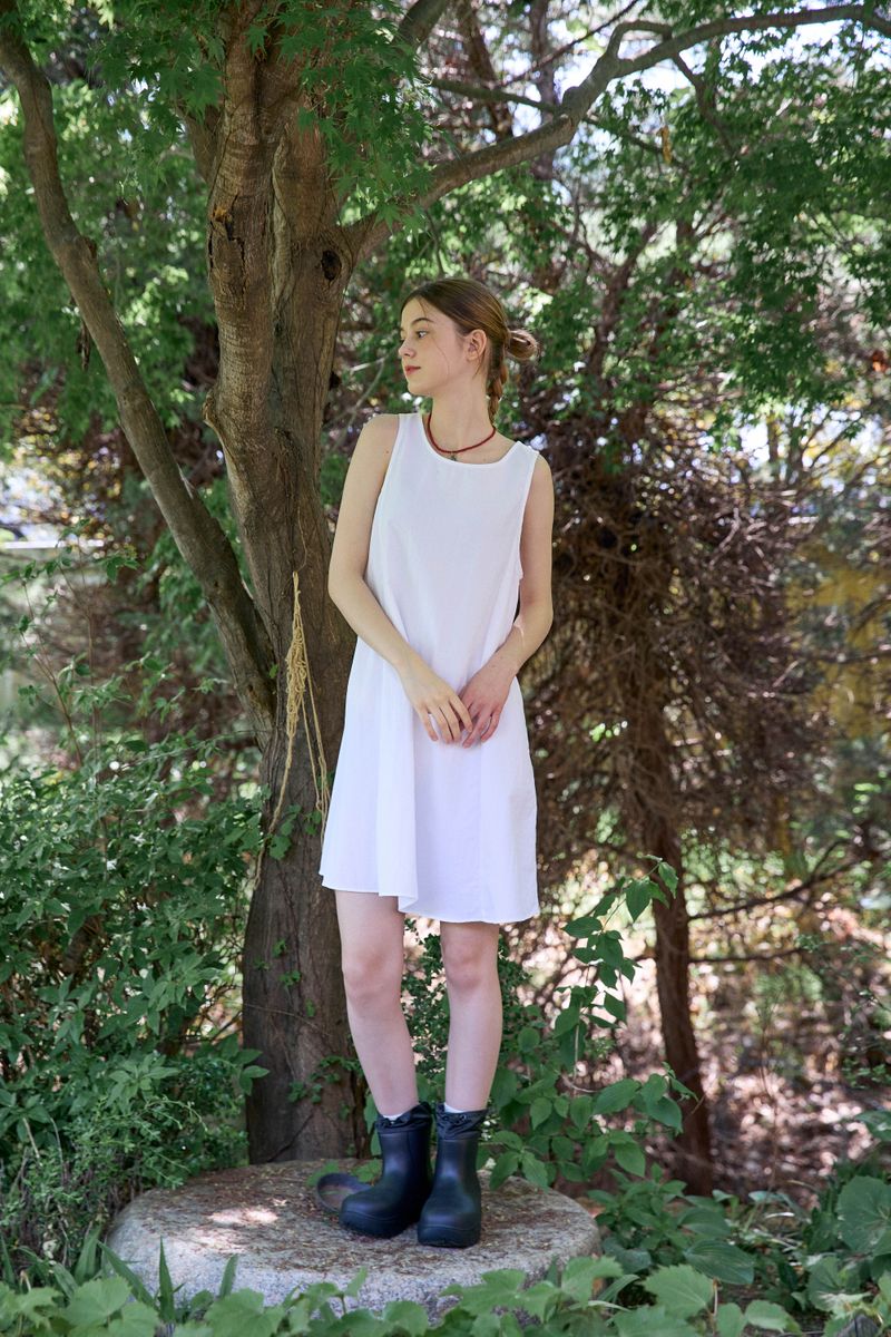 BACK RIBBON DRESS (2 COLORS)