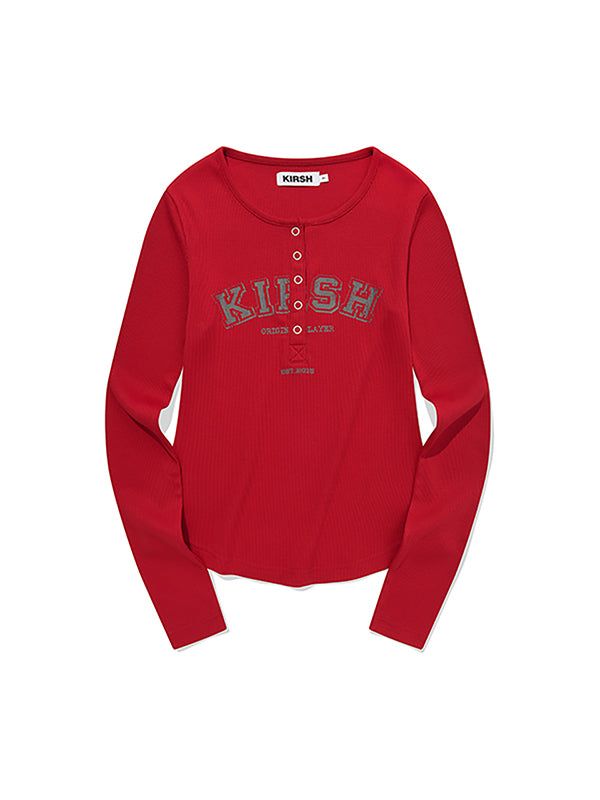 KIRSH（キルシー）の「ARCH LOGO SLIM FIT LONG SLEEVE [RED]（Tops）」