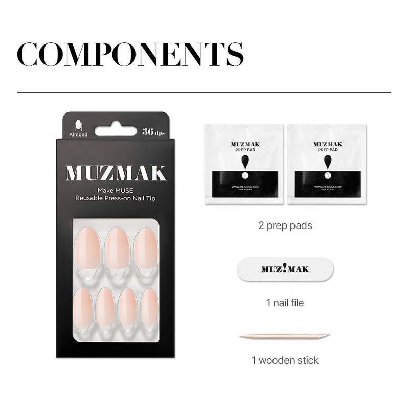 MUZMAK Reusable Nail Tip Toe Shoes(Almond)