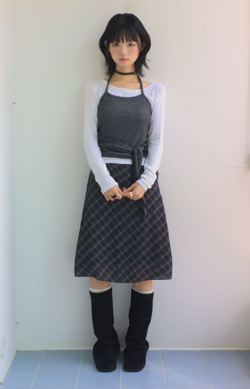 More cross checkered skirt