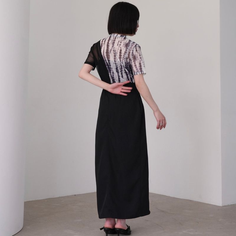 layered slit skirt