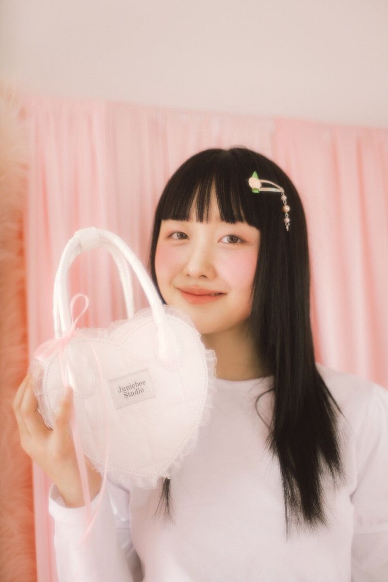 Teddy’s Love（テディスラブ）の「ジュニーレースハートバッグ (アイボリー)（バッグ）」