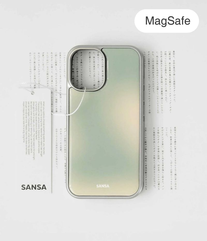 SANSA（サンサ）の「アフタヌーンリーフバンパースマホケース (MagSafe)(シルバー)（スマホグッズ/小物）」