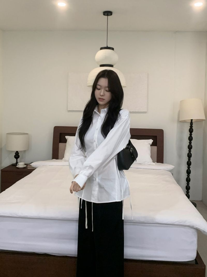 Refine Side Strap Long Sleeve Shirt