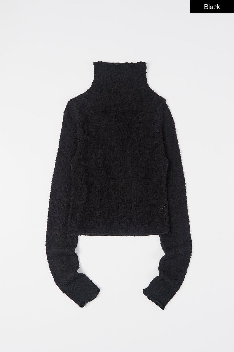 Mila fuzzy knit turtleneck top