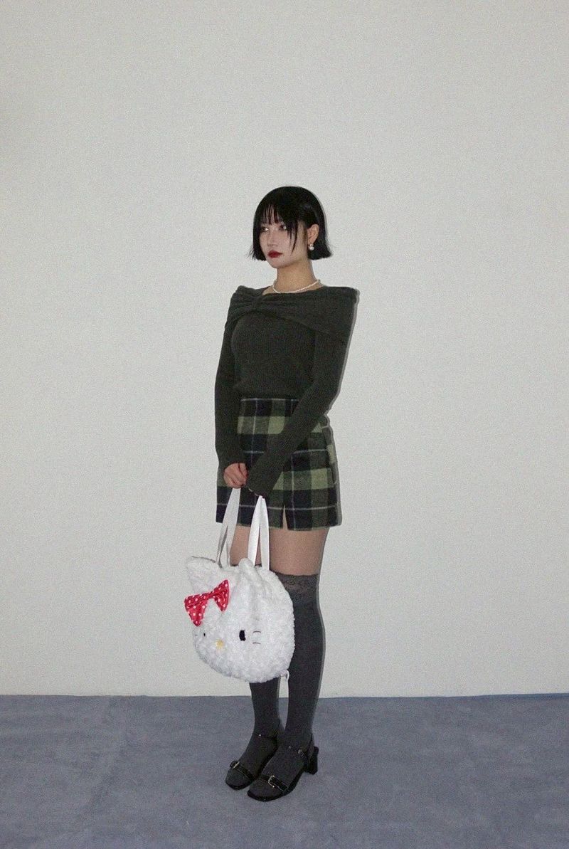MATCHA CHECK MINI SKIRT