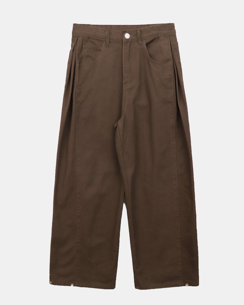 Putting Side Pintuck Wide Cotton Pants