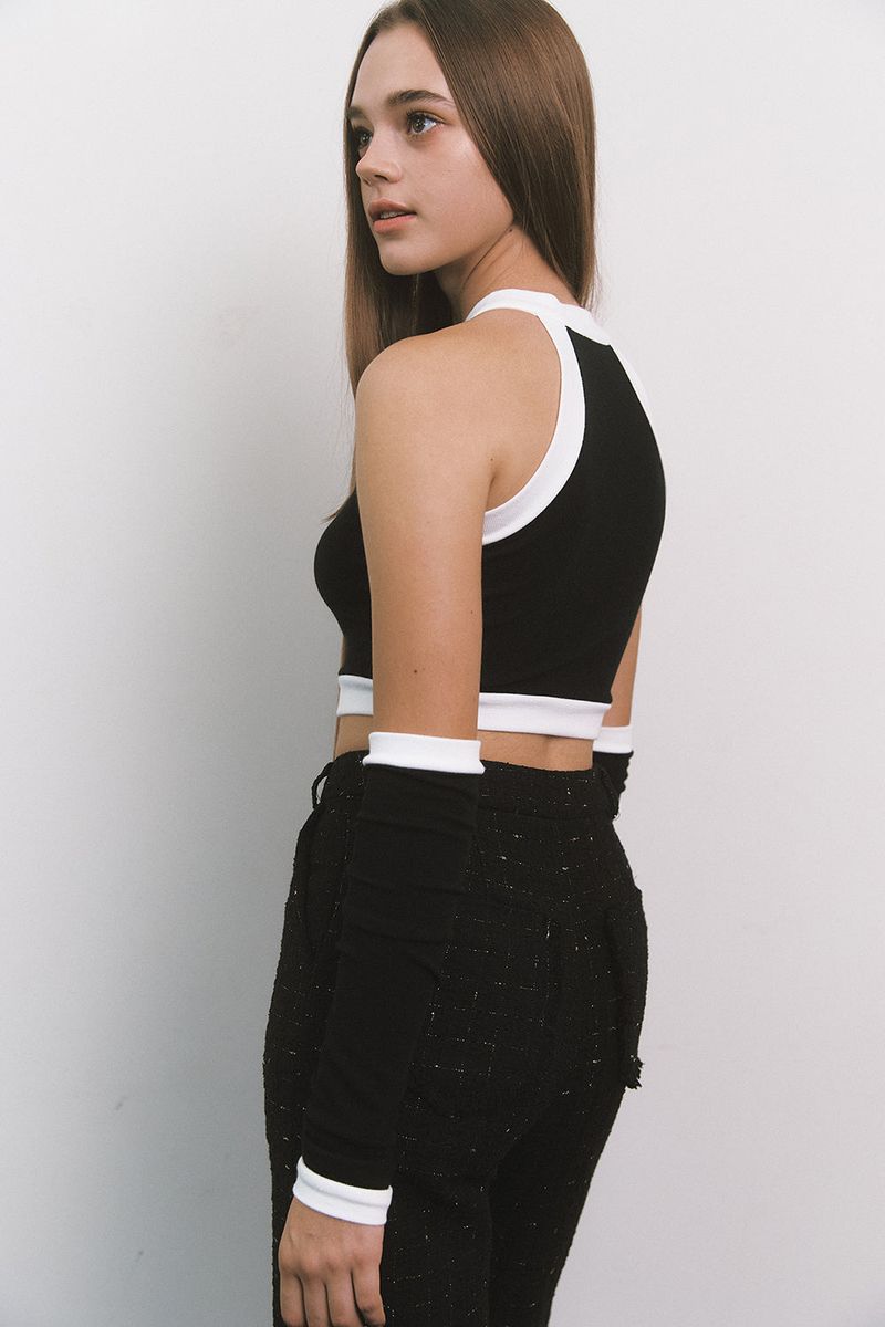 Glitter Tweed Pants Black