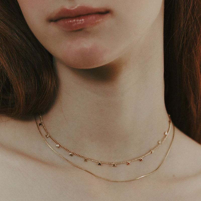 OVT-U(オーブイティーユー)の「Mini Heart Chain Necklace (2colors)(Accessories)」