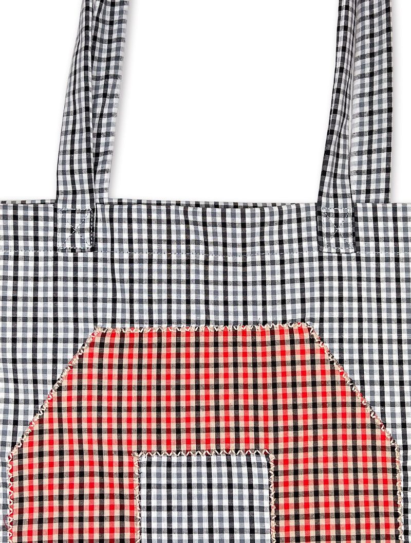 0 Applique Check Eco Bag / Black