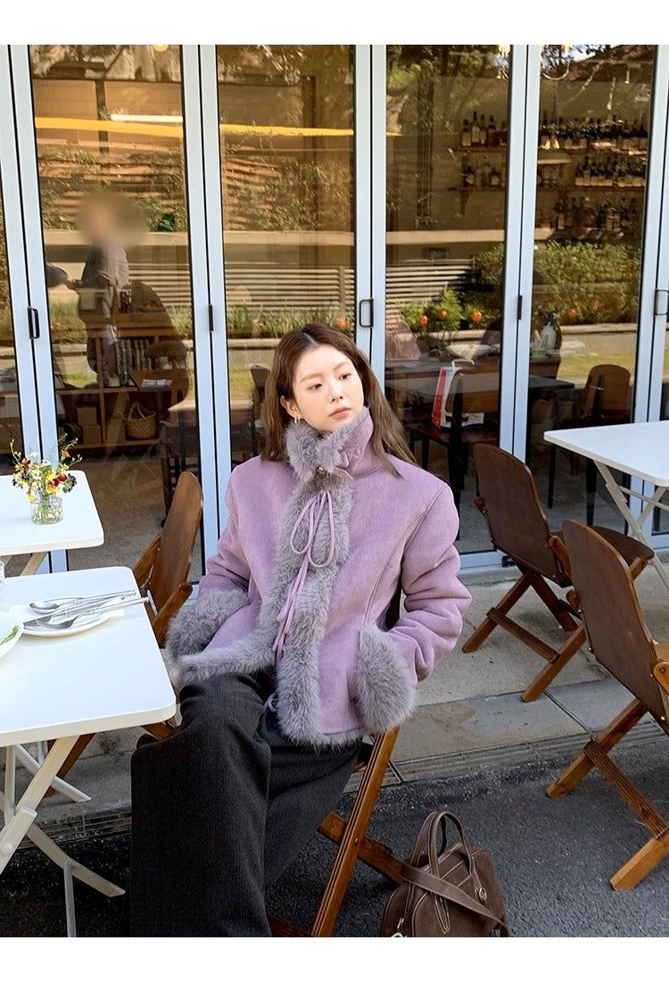 Lavender Mink Strap Mustang Jacket