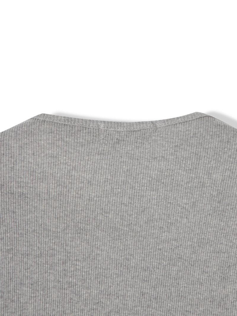 Henley neck sleeveless tee