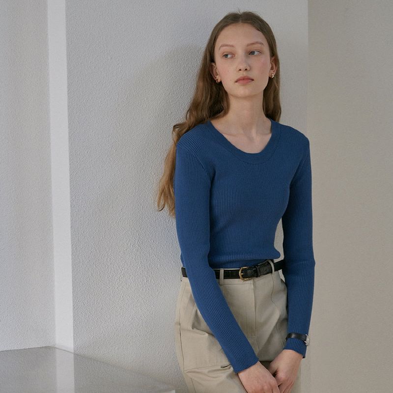 URAGO（ユラゴ）の「Sage ribbed knit（Tops）」