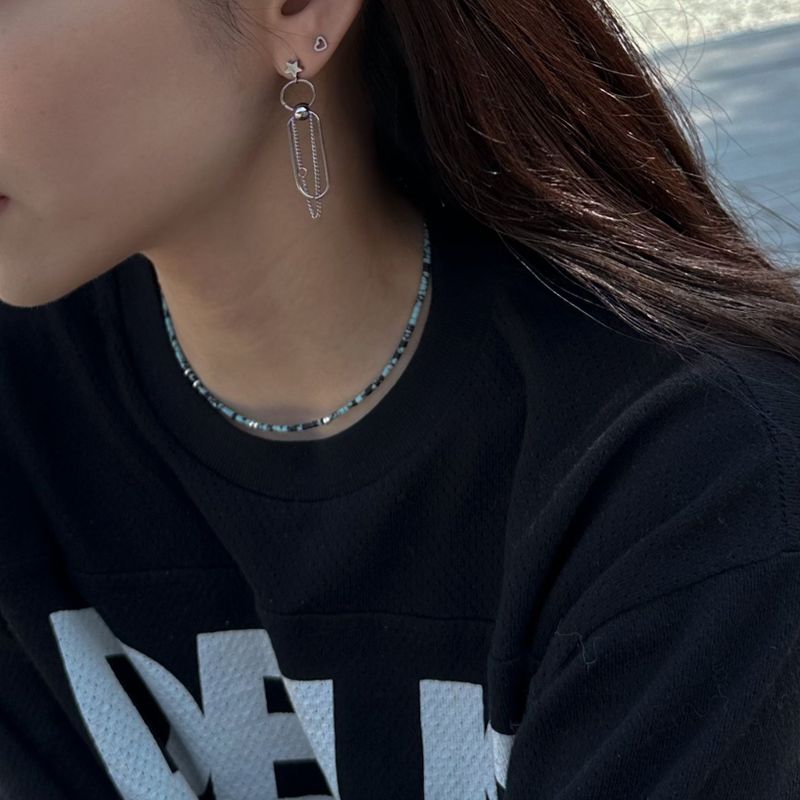[MADE] Mint chocolate silver choker