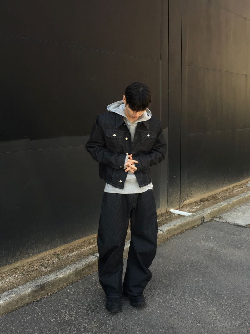 [SET] Aubert Non-Faded Wrap Denim Jacket 2C