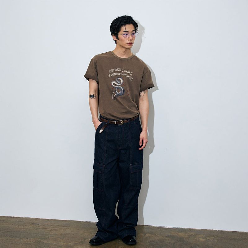 Red Stitch Indigo Cargo Denim Pants