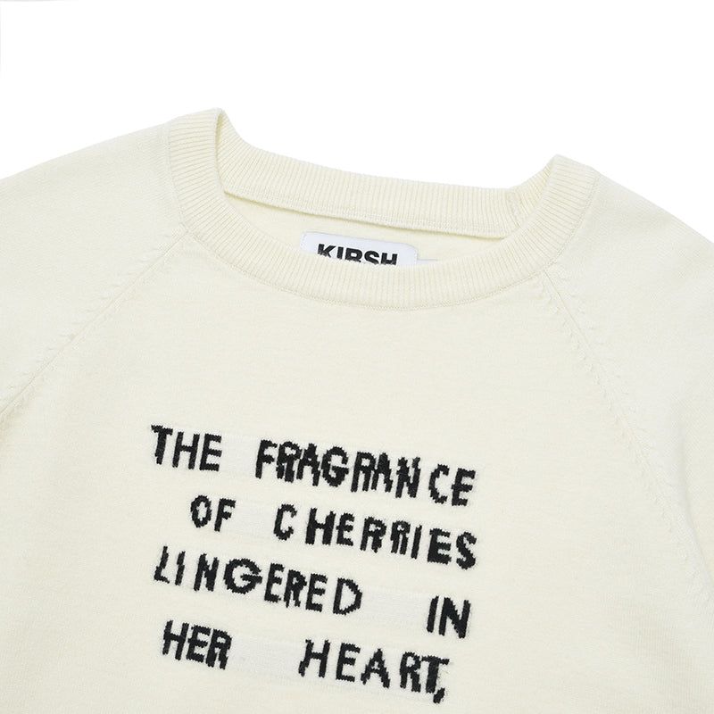 CHERRY CONCEPT WORDING KNIT [IVORY]